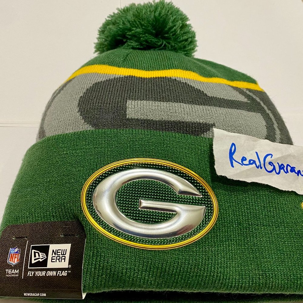 Nwt 100% RARE New Era Green Bay Packers GOLD CHROME Sport Knit Beanie Winter Hat